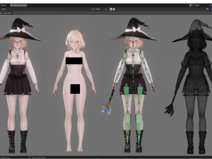 White Magician Girl - Realistic Female Character - Blender Eevee Model 3D
