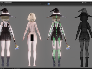 White Magician Girl - Realistic Female Character - Blender Eevee Model 3D