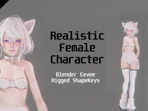 Cat Girl - Realistic Female Character - Blender Eevee Modelo 3D