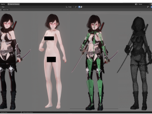 Dark Assassin Girl - Realistic Female Character - Blender Eevee 3D 모델