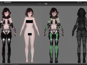 Dark Assassin Girl - Realistic Female Character - Blender Eevee 3D 모델