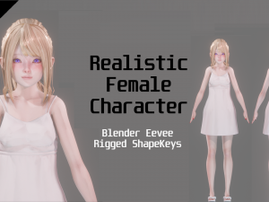 Girl in Casual Clothing 0001 - Realistic Female Character - Blender Eevee Modelo 3D