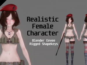 Soldier Agent Girl - Realistic Female Character - Blender Eevee Modelo 3D