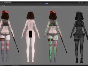 Soldier Agent Girl - Realistic Female Character - Blender Eevee 3D मॉडल