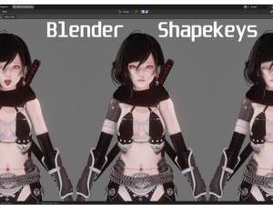 Karanlık Suikast&ccedil;ı - Ger&ccedil;ek&ccedil;i Kadın Karakter - Blender Eevee 3D Model