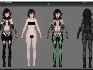 Dark Assassin - Realistic Female Character - Blender Eevee Modelo 3D