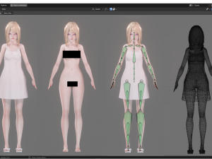 Casual Clothing 0001 - Realistic Female Character - Blender Eevee 3Dモデル