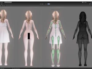 Casual Clothing 0001 - Realistic Female Character - Blender Eevee 3Dモデル