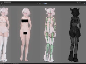 Cat Girl Cosplay - Realistic Female Character - Blender Eevee 3D Model