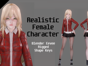 Casual Clothing 0002 - Realistic Female Character - Blender Eevee 3D 모델