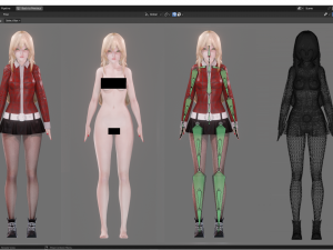 Casual Clothing 0002 - Realistic Female Character - Blender Eevee 3D 모델