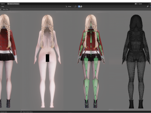 Casual Clothing 0002 - Realistic Female Character - Blender Eevee 3D 모델