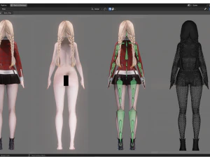 Casual Clothing 0002 - Realistic Female Character - Blender Eevee 3D Model