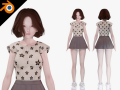 Casual Clothing 0003 - Realistic Female Character - Blender Eevee 3D Model