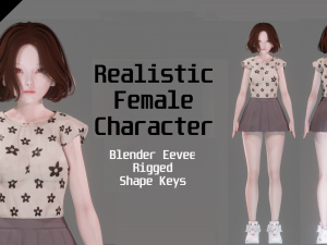Casual Clothing 0003 - Realistic Female Character - Blender Eevee 3D 모델