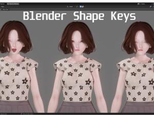 Casual Clothing 0003 - Realistic Female Character - Blender Eevee 3D 모델