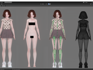 Casual Clothing 0003 - Realistic Female Character - Blender Eevee 3D 모델
