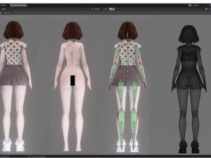 Casual Clothing 0003 - Realistic Female Character - Blender Eevee 3D 모델