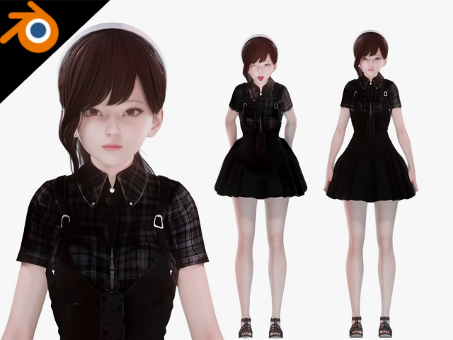 Casual Clothing 0004 - Realistic Female Character - Blender Eevee 3D 模型 .c4d .max .obj .3ds .fbx .stl .blend 
