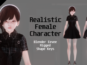 Casual Clothing 0004 - Realistic Female Character - Blender Eevee 3D 模型