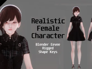 Casual Clothing 0004 - Realistic Female Character - Blender Eevee 3D Model