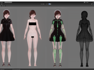 Casual Clothing 0004 - Realistic Female Character - Blender Eevee 3D 模型