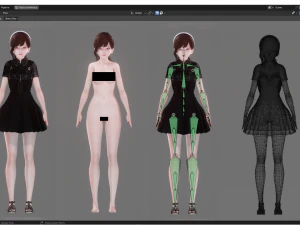 Casual Clothing 0004 - Realistic Female Character - Blender Eevee 3D Model