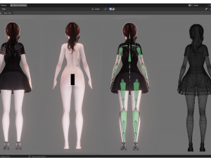 Casual Clothing 0004 - Realistic Female Character - Blender Eevee 3D 模型