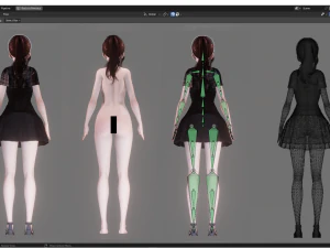 Casual Clothing 0004 - Realistic Female Character - Blender Eevee 3D Model