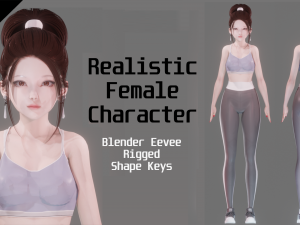 Sport Girl - Realistic Female Character - Blender Eevee 3D Модель