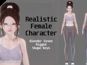Sport Girl - Realistic Female Character - Blender Eevee 3D Model