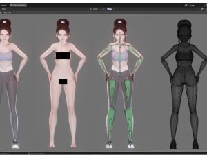 Sport Girl - Realistic Female Character - Blender Eevee 3D Модель