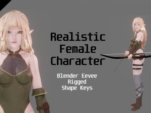 Elf Archer - Realistic Female Character - Blender Eevee 3D Model