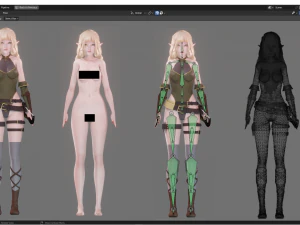 Elf Archer - Realistic Female Character - Blender Eevee 3D Model
