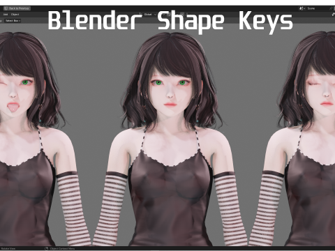 Emo Clothing 0001 - UE5 - Unity - Blender - Animated - Realistic Female Character Modèle 3D