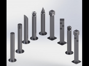 Parking bollards Model 3D