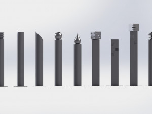 Parking bollards 3D Model