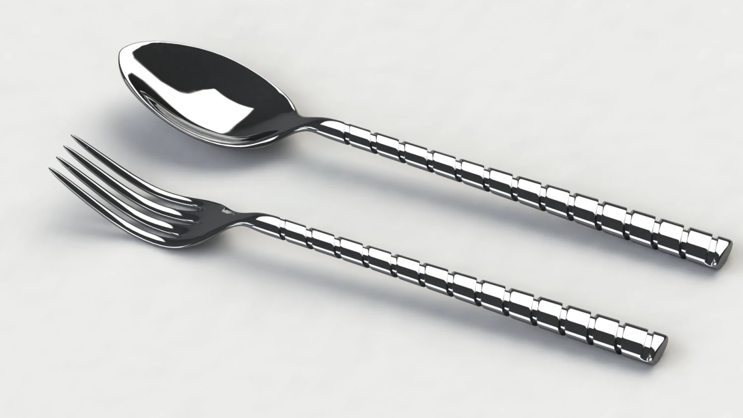 Fork and Spoon 3D Model .c4d .max .obj .3ds .fbx .stl .blend 