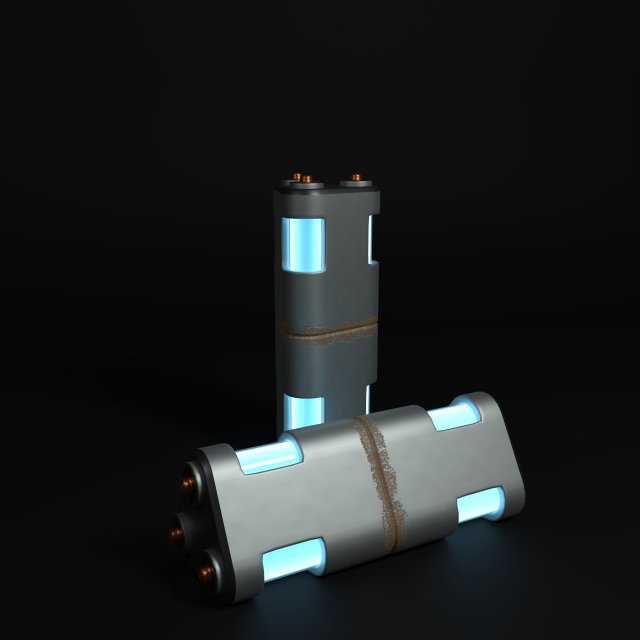 Sci-Fi Futuristic Power Cell Model 3D .c4d .max .obj .3ds .fbx .stl .blend 