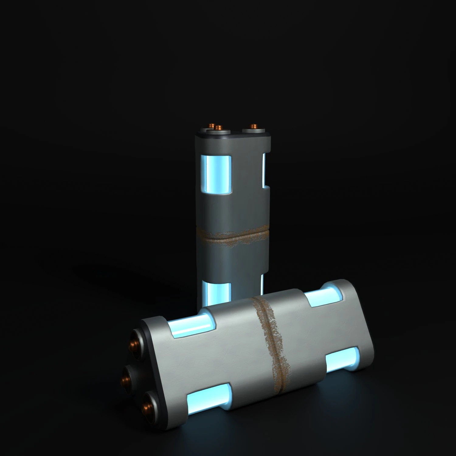 Sci-Fi Futuristic Power Cell 3D Model .c4d .max .obj .3ds .fbx .stl .blend