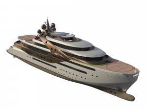 Concept 100m Motor Yacht POMPILIUS 3D Модель