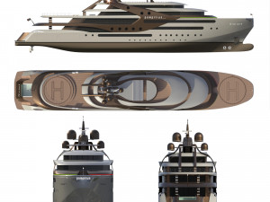Concept 100m Motor Yacht POMPILIUS 3D Модель