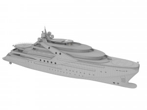 Concept 100m Motor Yacht POMPILIUS 3D Модель