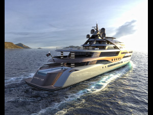 Concept 100m Motor Yacht POMPILIUS 3D Модель