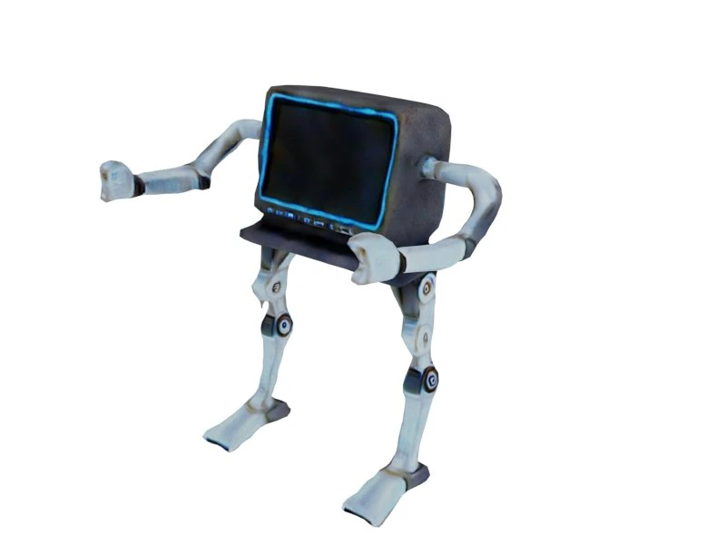 Computer with two legs 3D Model .c4d .max .obj .3ds .fbx .stl .blend 