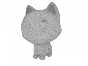 Cute pink cat 3D Model