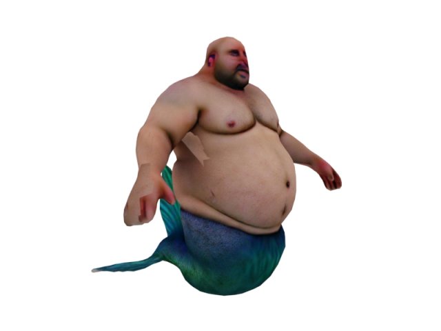 Aged merman 3D 모델 .c4d .max .obj .3ds .fbx .stl .blend 