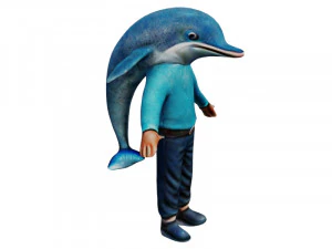 海豚人 3D 模型