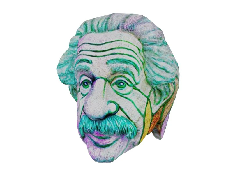 Einstein head tiffany 3D Model .c4d .max .obj .3ds .fbx .stl .blend