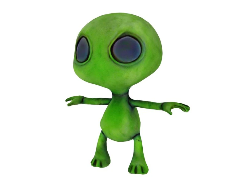 Green alien 3D Model .c4d .max .obj .3ds .fbx .stl .blend 